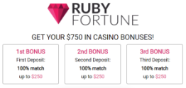 Ruby fortune gives you three bonuses
